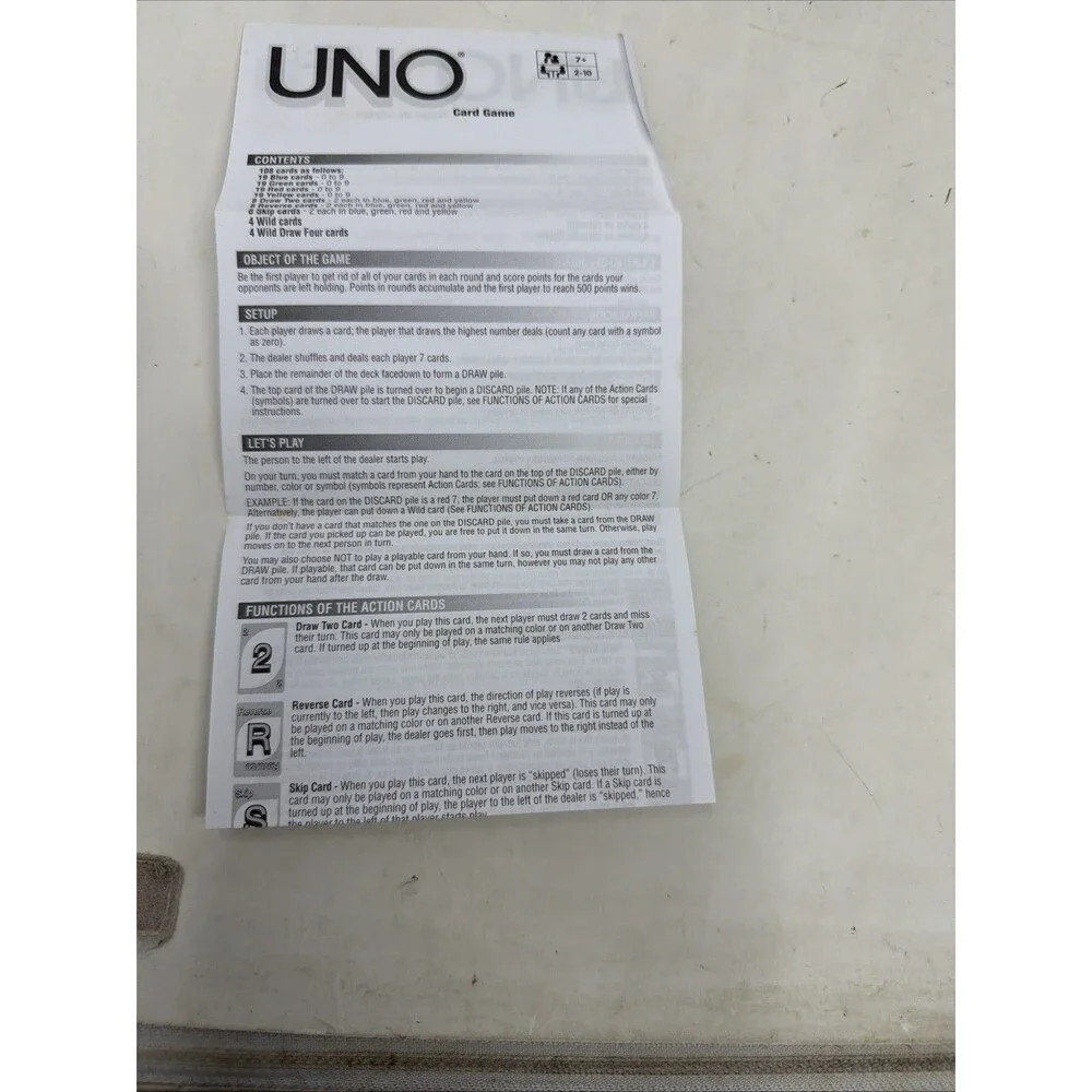 UNO 40th Anniversary 2010 Edition Mattel 108 Cards RETRO Card Game New